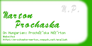 marton prochaska business card